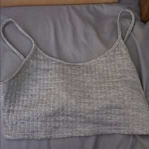 Gray Textured Crop Top
